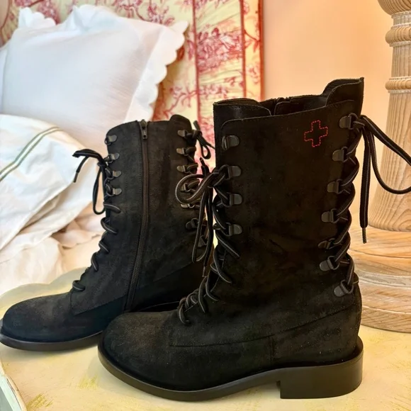 AF VANDEVORST SUEDE COMBAT BOOT - Picture 1 of 7